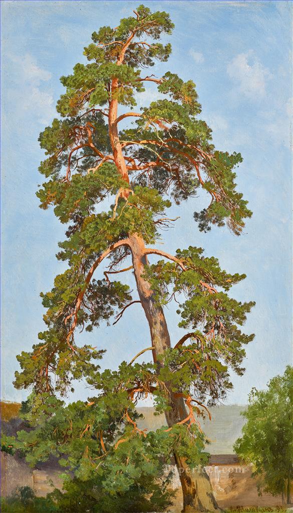 松の木の古典的な風景 Ivan Ivanovich油絵
